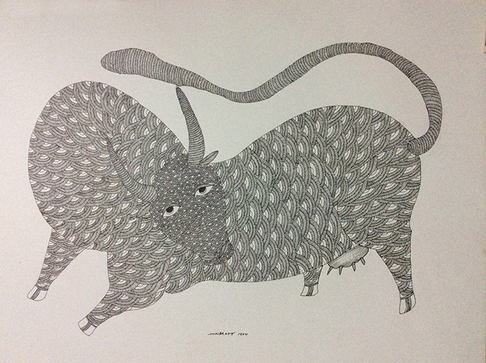 版画ゴンドアート シルクス クリーン 原画:ジャンガル・シン・シャーム 版画ゴンドアート シルクス クリーン 原画:ジャンガル・シン・シャーム
